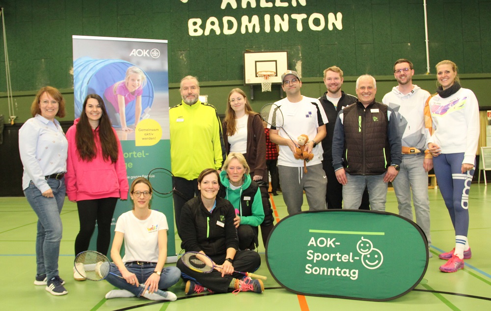 Die TG Ahlen und die AOK NordWest freuten sich über die vielen Besucherinnen und Besucher des ersten Sportel-Sonntags in der Turnhalle der Don-Bosco-Grundschule.
