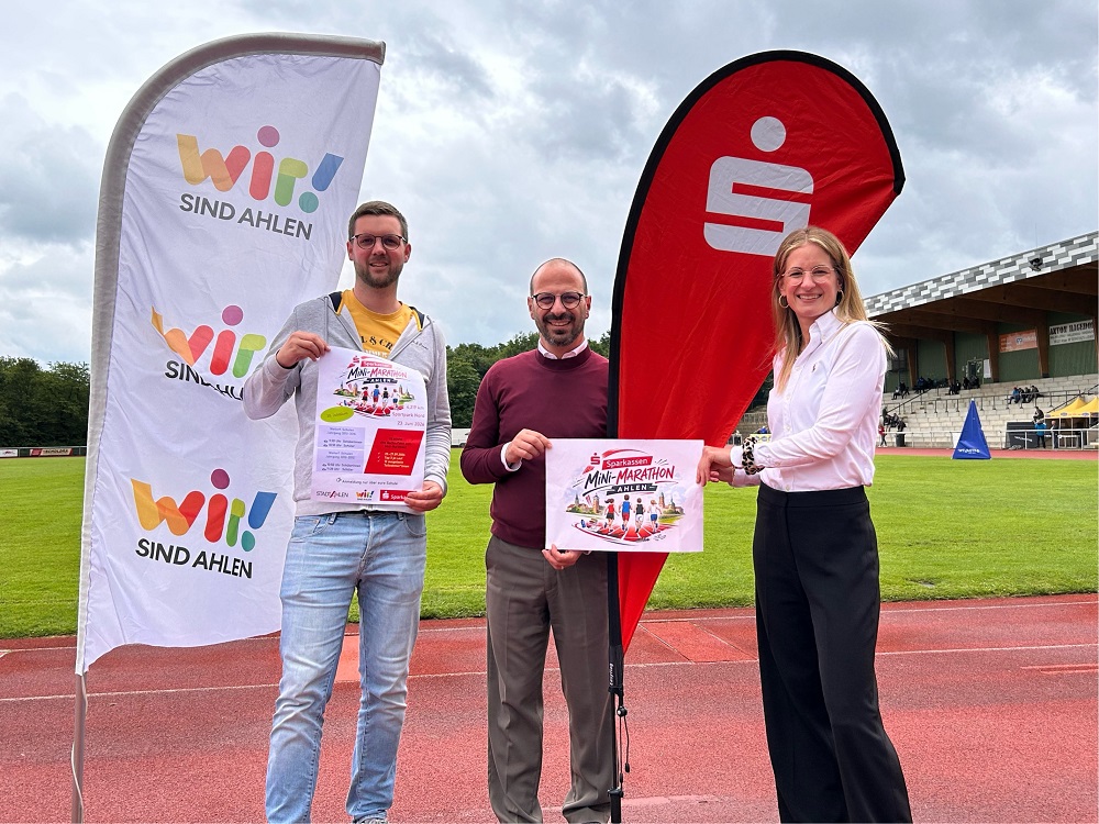 Auf den Jubiläumslauf freuen sich (v.l.) Marcel Fels, Matthias Harman und Eva-Maria Berenbrinker.