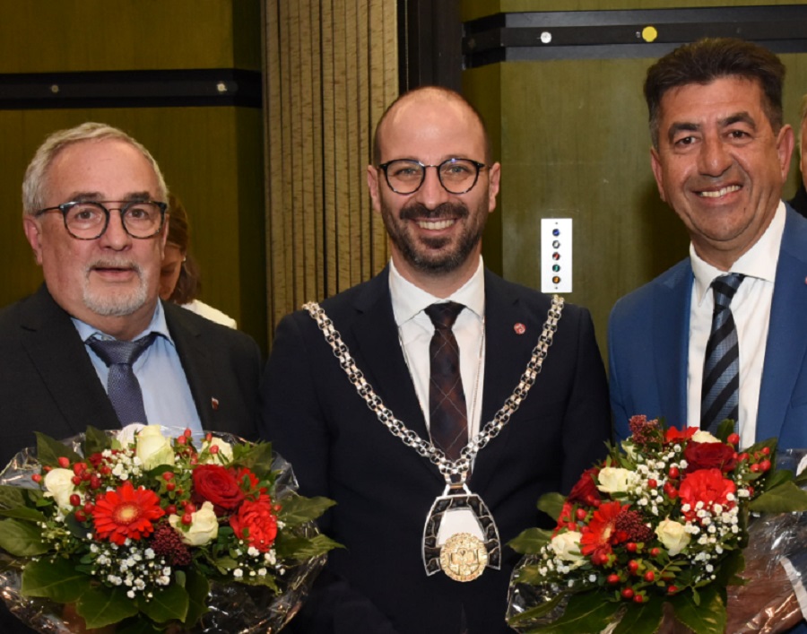 Bürgermeister Matthias Harman mit seinen Stellvertretern Ralf Marciniak (l.) und Serhat Ulusoy.