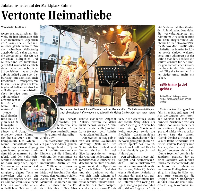 Foto: Bericht der Ahlener Zeitung
