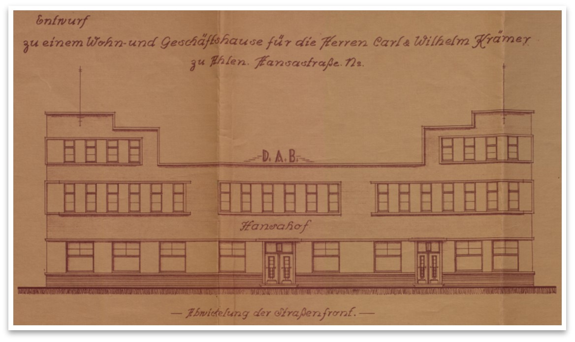 Foto: Aus der Konzession für den Hansahof 1930 (KAW, Stadt Ahlen C 756)