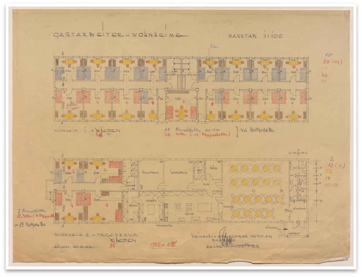 Foto: Plan der Unterkünfte der Gastarbeiter (KAW, S 7, 546)