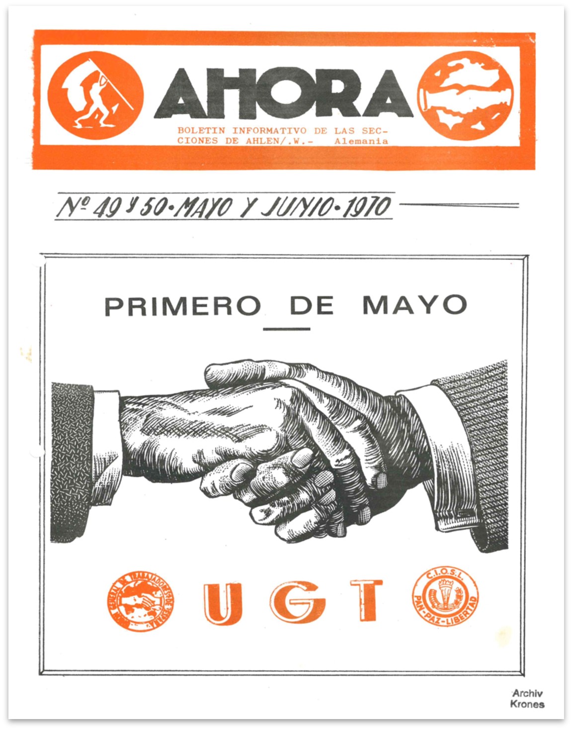 Foto: Spanische  Gewerkschaftszeitung „Ahora“ (KAW, Dep. 133, 1)