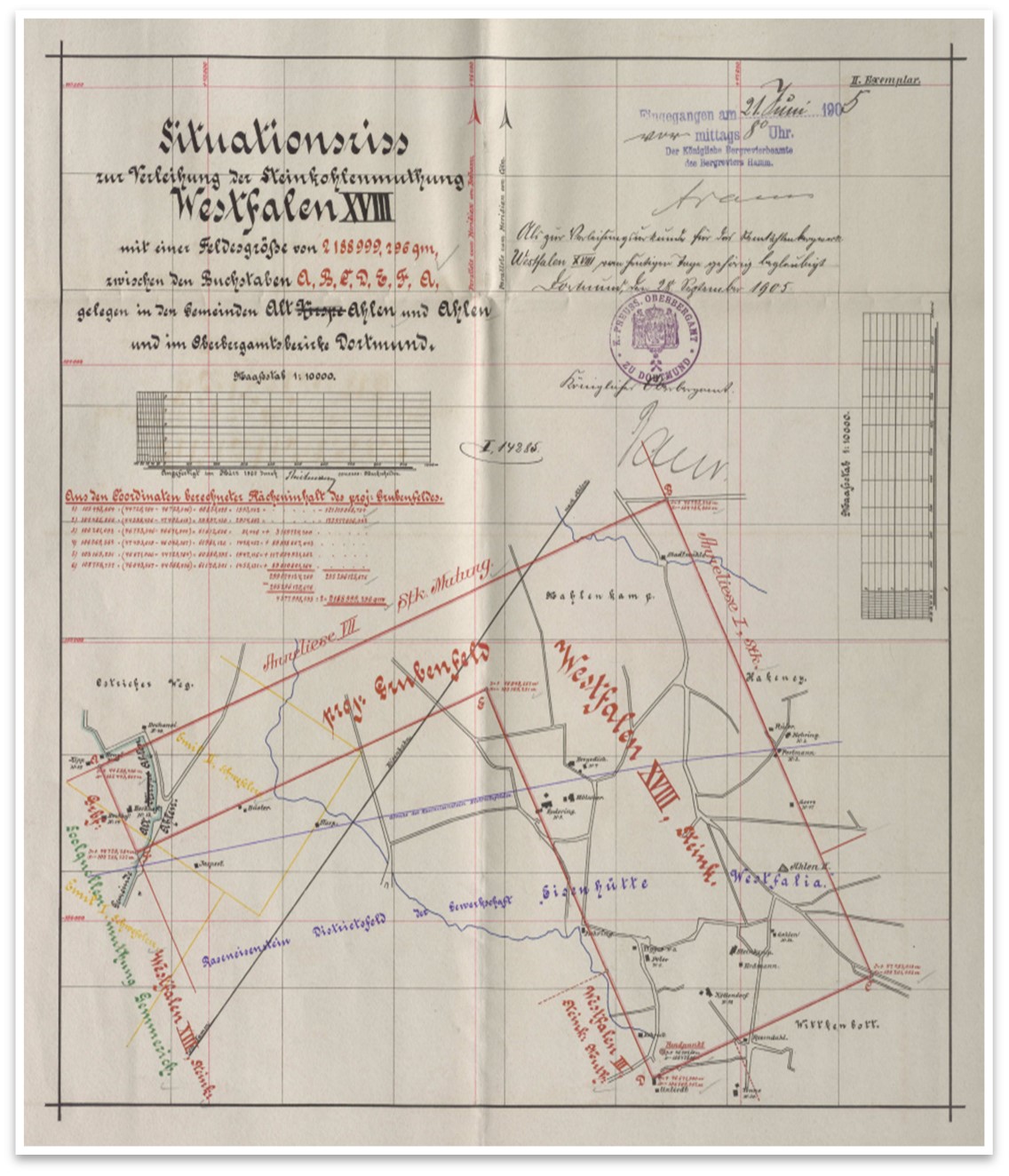 Foto: Situationsriss von 1905 (KAW, Ahlen Z)