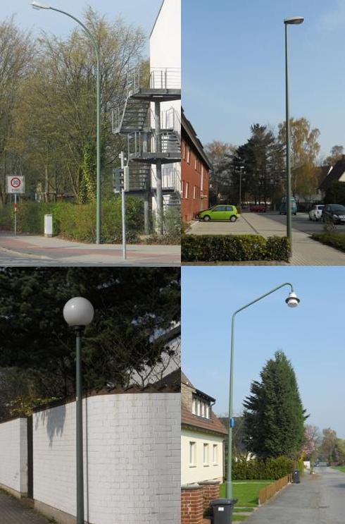 Foto: mehrere Fotos mit unterschiedlichen Straßenlaternen