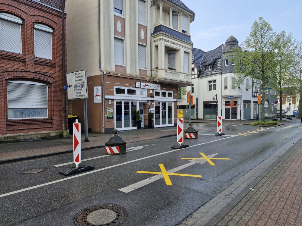 Foto: Blick auf die Kreuzung Warendorfer und Nordstraße mit Absperrungen
