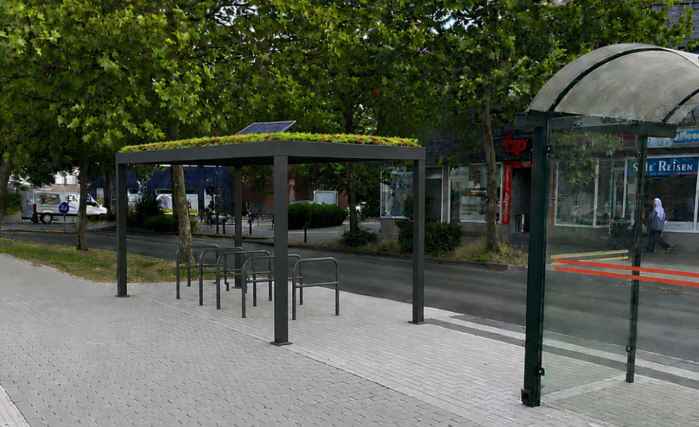 Foto: Fahrradüberdachung am Rosenbaum-Platz