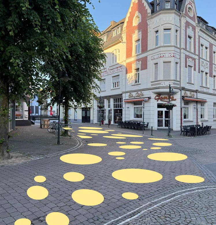 So einladend könnte demnächst die Verbindung von Marktplatz und Fußgängerzone aussehen (Darstellung KI-generiert).