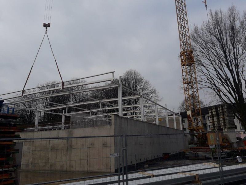Foto: Bauarbeiten Einfeldturnhalle Mammutschule