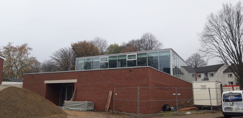 Foto: Bauarbeiten Einfeldturnhalle Mammutschule