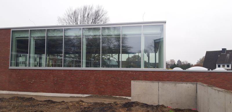 Foto: Bauarbeiten Einfeldturnhalle Mammutschule