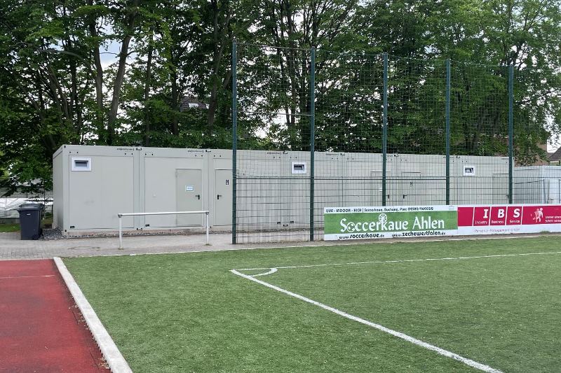 Foto: Bauarbeiten am Neubau Vereinsheim Südenkampfbahn
