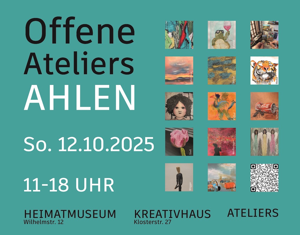 Foto: Plakat für die offenen Ateliers mit Öffnungsdaten