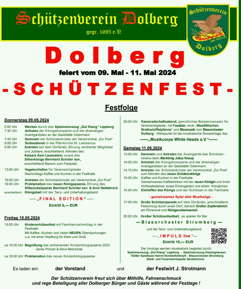 Foto: Plakat Schützenfest Dolberg 2024