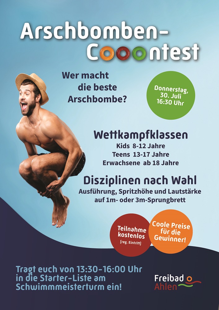 Foto: Plakat für den Arschbomben-Contest