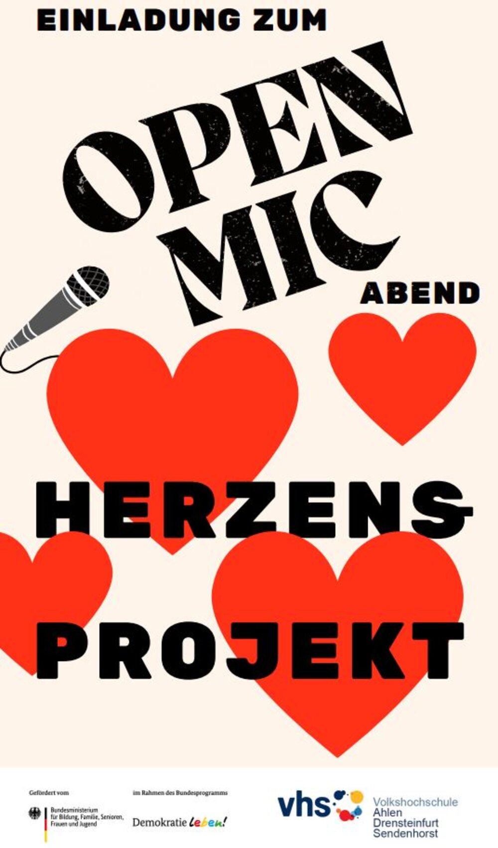 Foto: Plakat Open Mic - Herzensprojekt