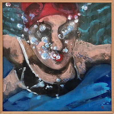 Foto: Charlotte de Maupeau, o.T., 2008, Aquarell auf Papier, 100 x 100 cm, Kunstmuseum Ahlen