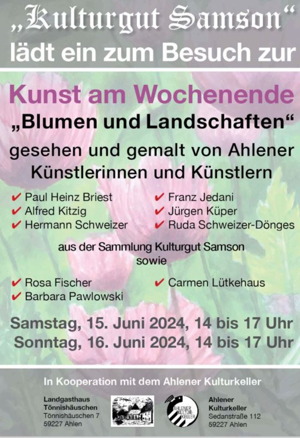 Foto: Plakat Ausstellung Blumen und Landschaften