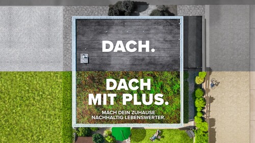 Foto: begrüntes Dach von oben