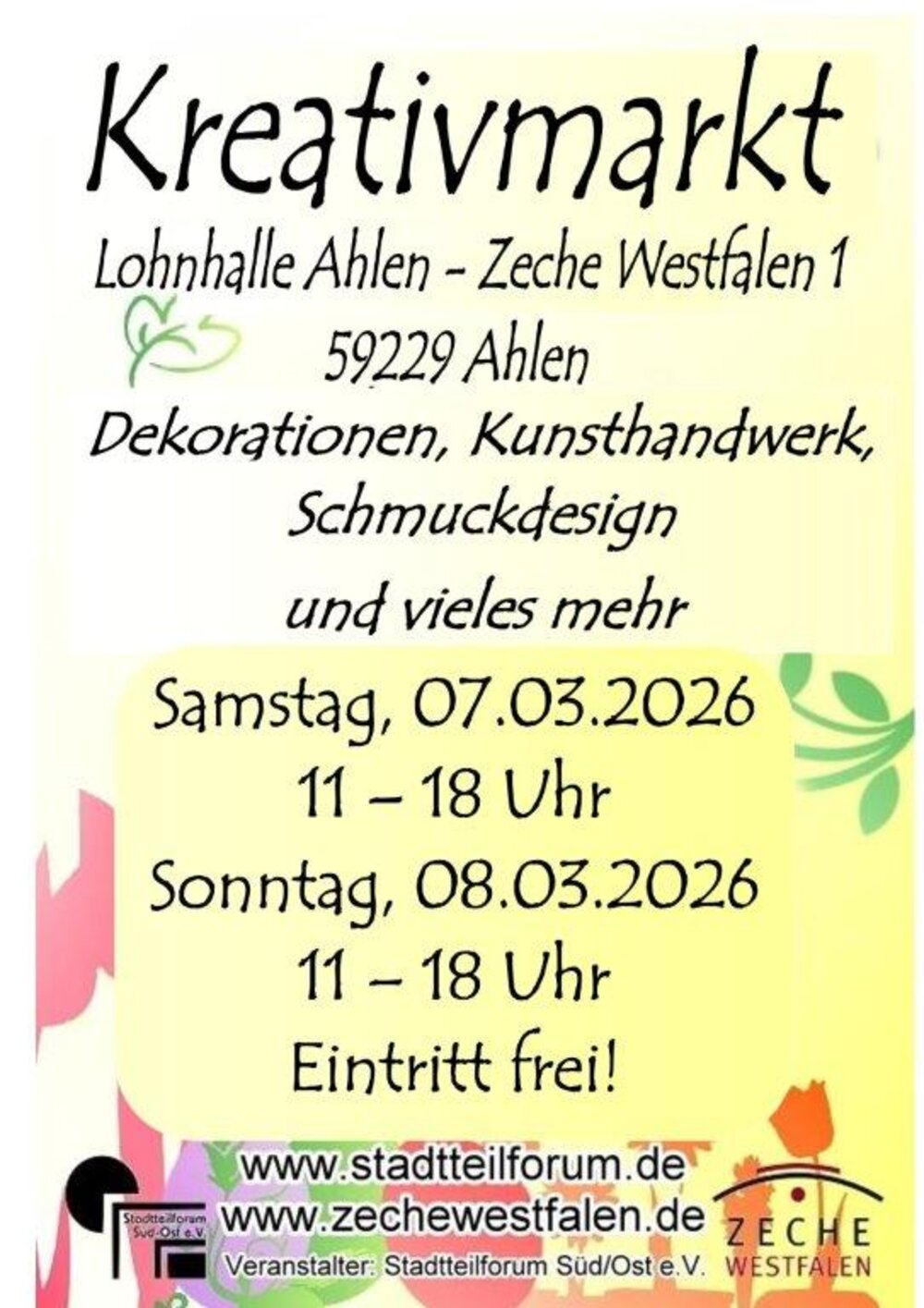 Foto: Plakat Kreativmarkt in der Lohnhalle 2026