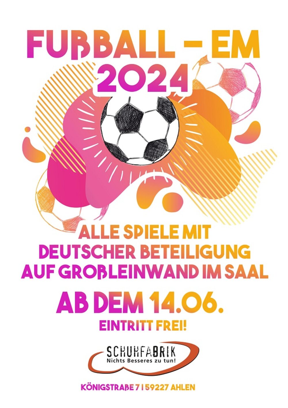 Foto: Plakat EM in der Schuhfabrik