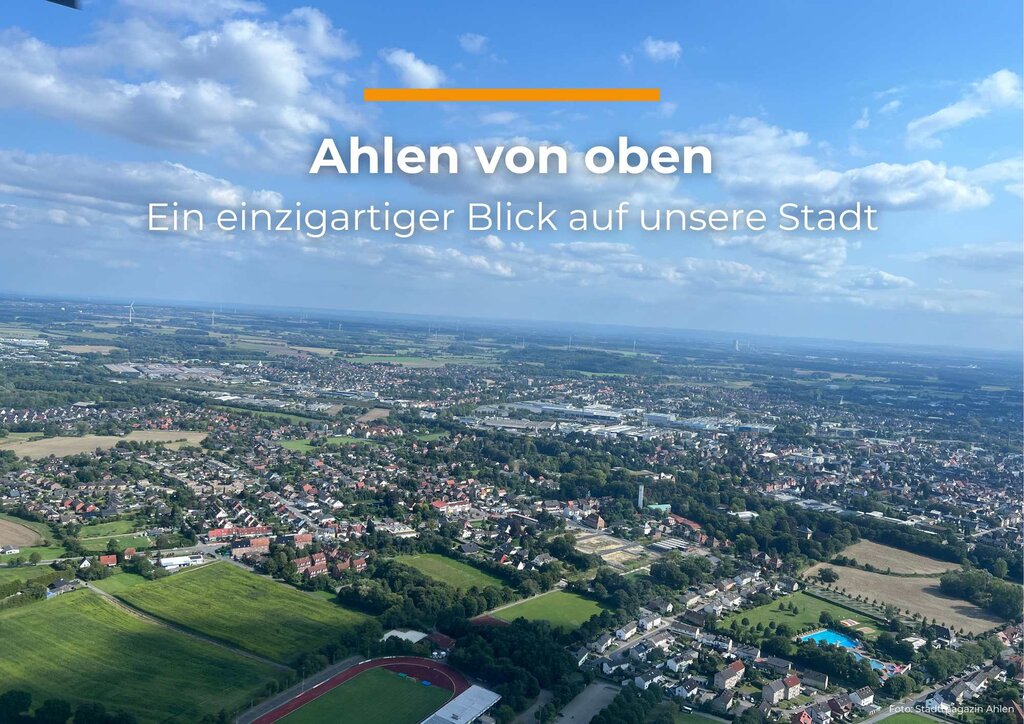 Luftaufnahme Stadt Ahlen aus dem Hubschrauber