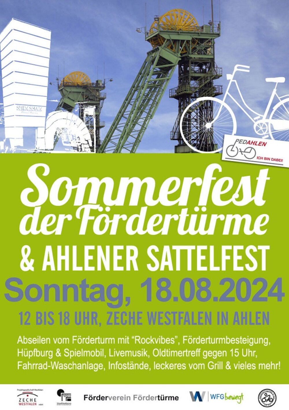 Plakat: Sommerfest der Fördertürme und Ahlener Sattelfest