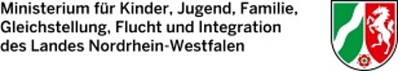 Logo: Ministerium für Kinder, Jugend, Familie, Gleichstellung, Flucht und Integration des Landes NRW