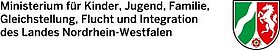 Logo: Ministerium für Kinder, Jugend, Familie, Gleichstellung, Flucht und Integration des Landes NRW