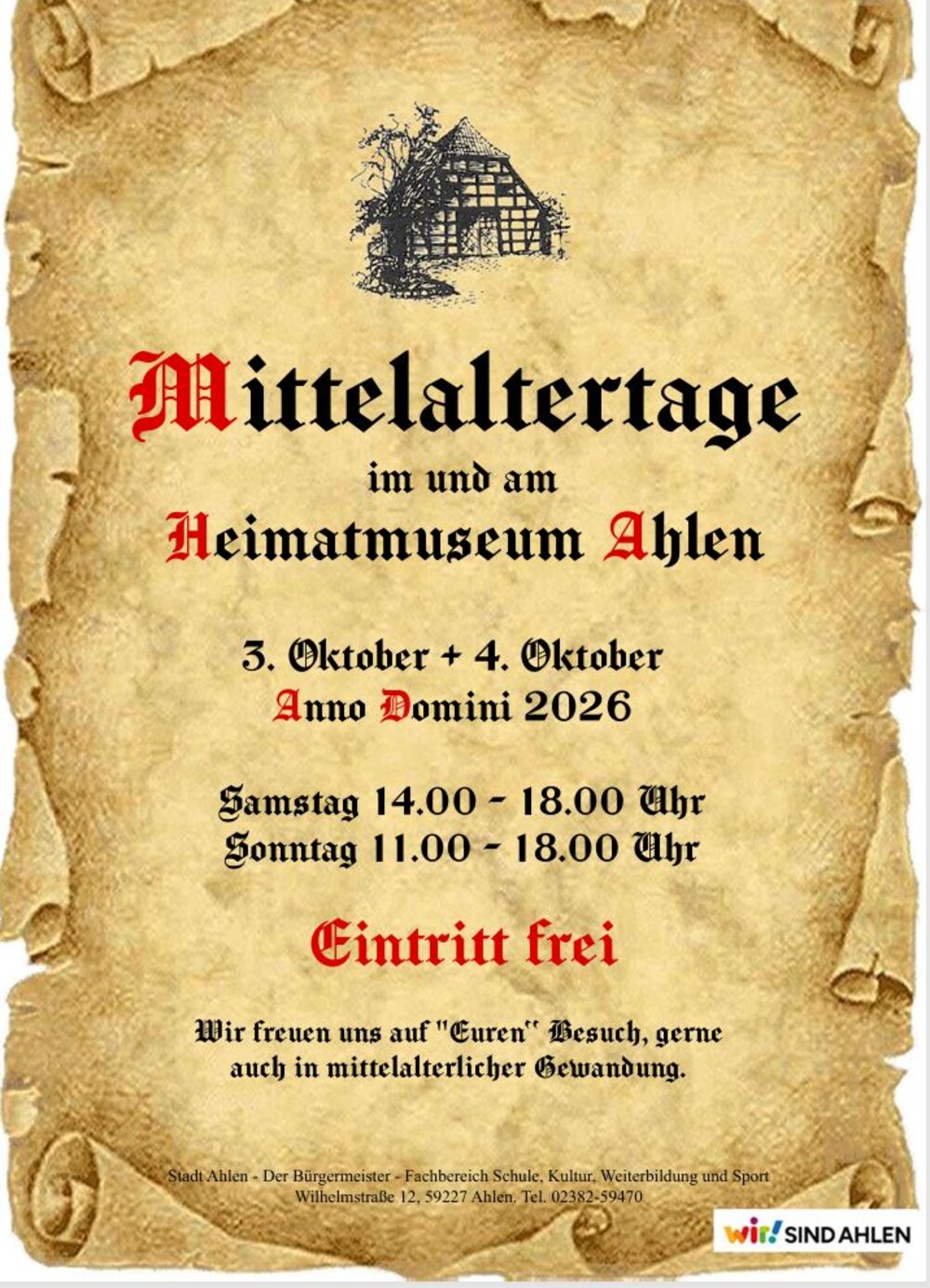 Foto: Mittelaltertage im Heimatmuseum Ahlen - Plakat