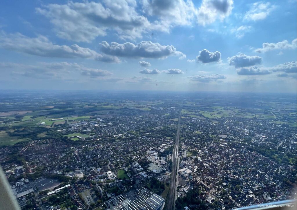 Luftaufnahme Stadt Ahlen aus dem Hubschrauber