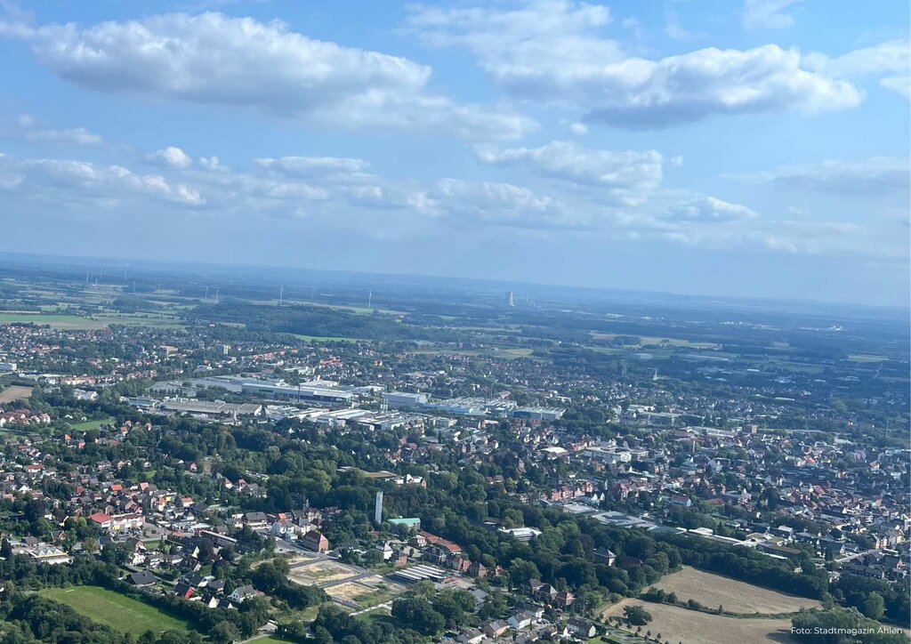 Luftaufnahme Stadt Ahlen aus dem Hubschrauber