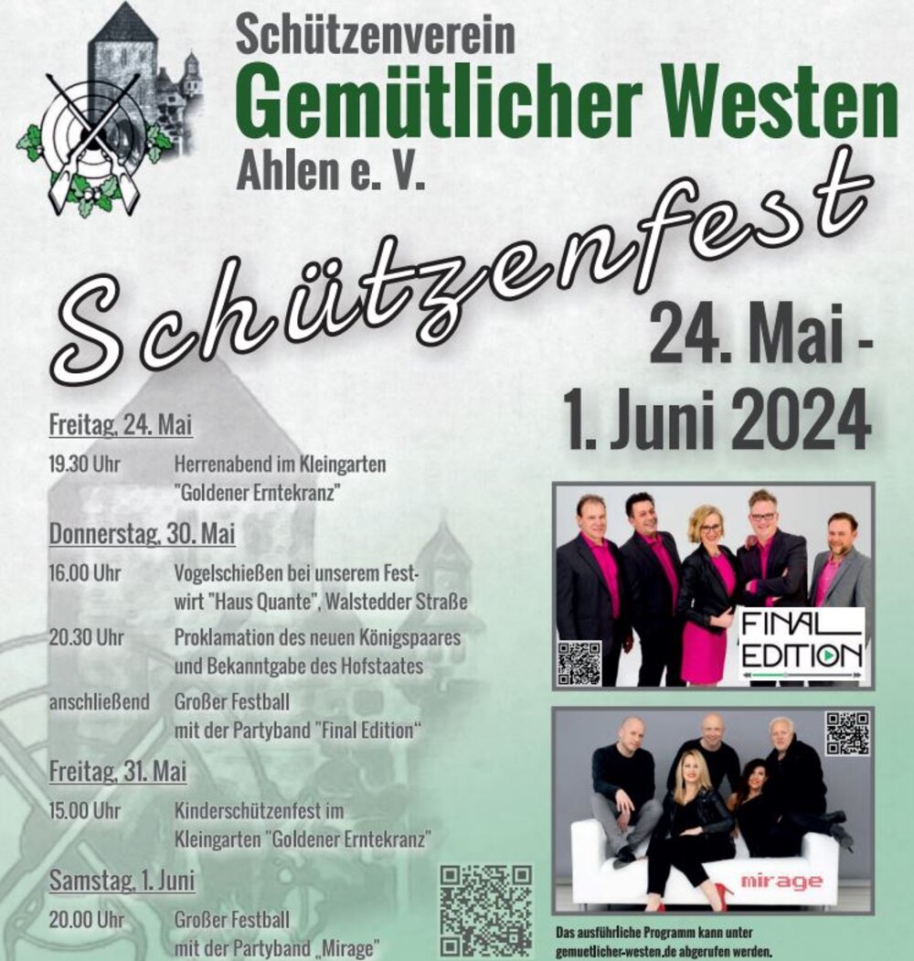 Foto: Plakat Schützenfest Gemütlicher Westen 2024