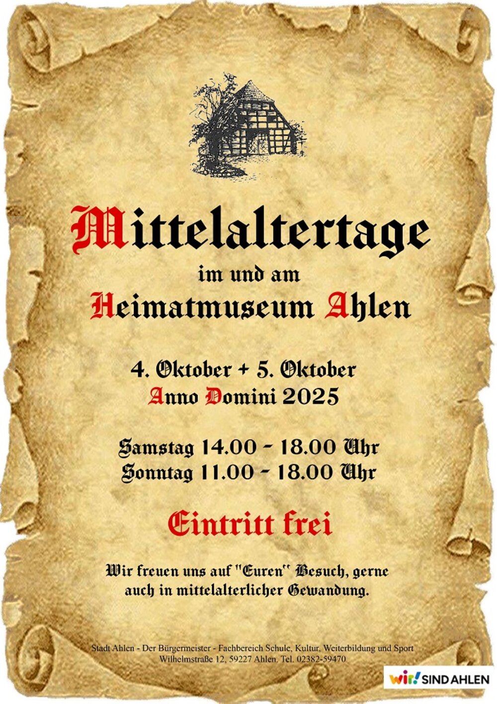 Foto: Ankündigung Mittelaltertage 2025