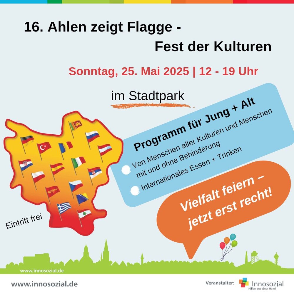 Foto: Plakat Ahlen zeigt Flagge 2025